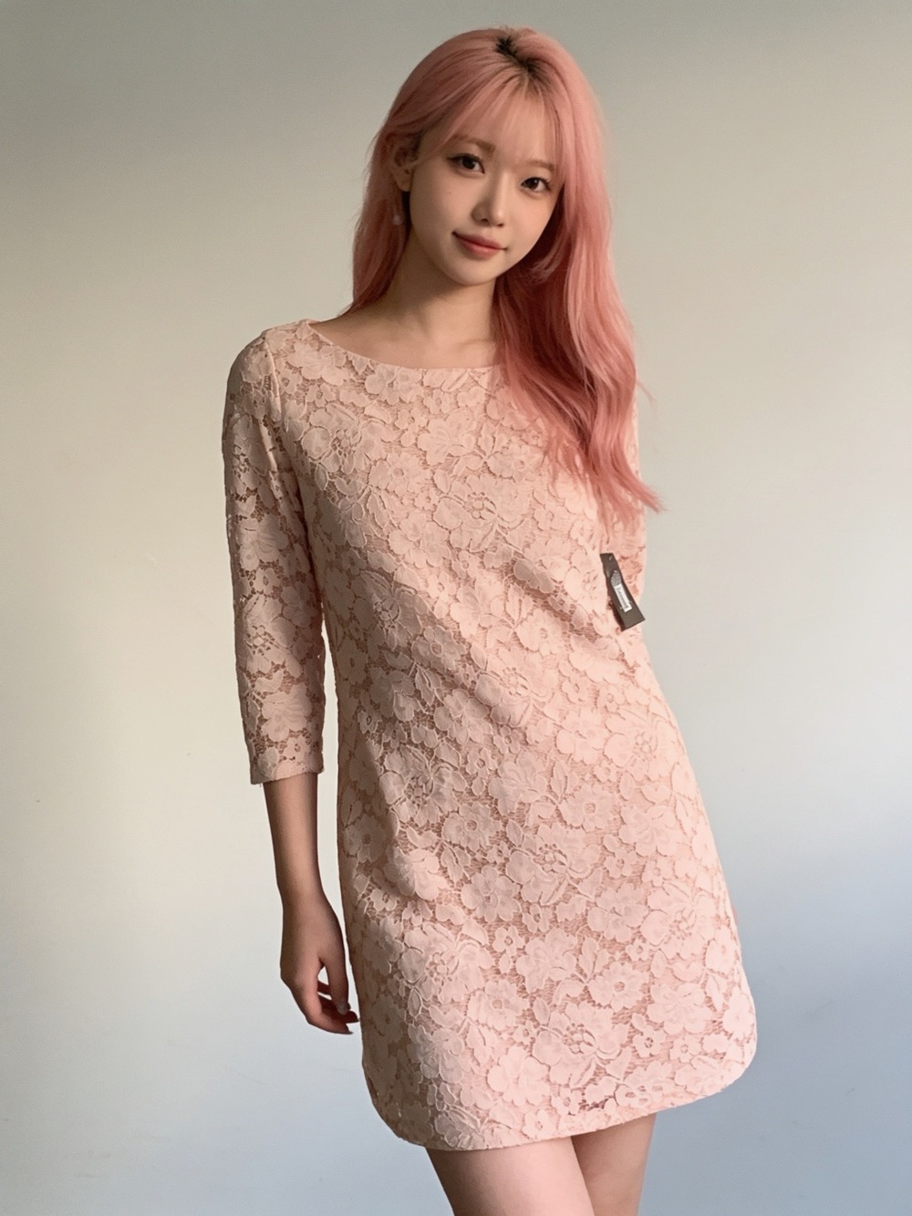 New Vince Camuto Elegant Lace Balet Pink Dress, size 10 on tag, but fits 8!